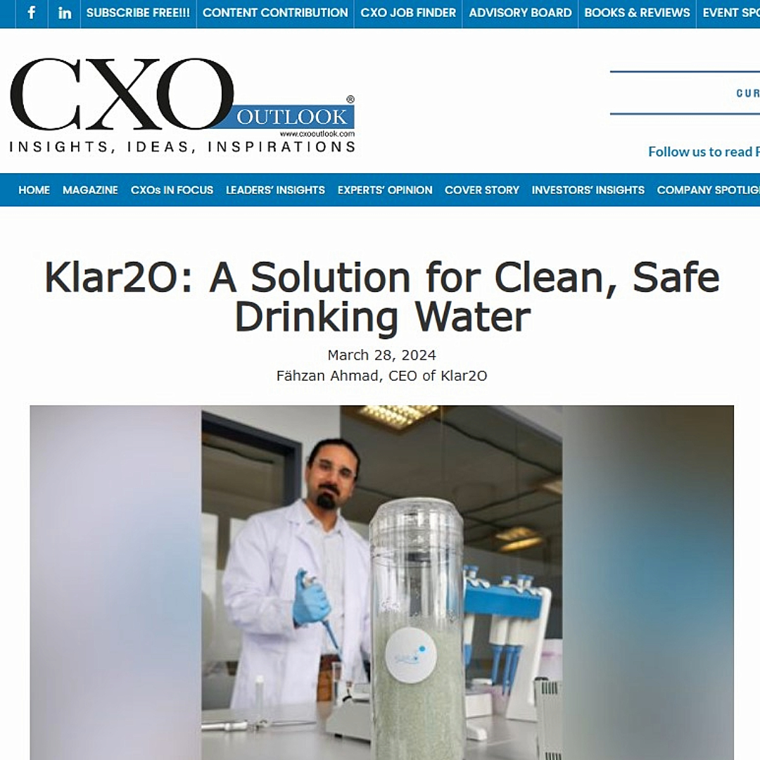 Klar2o in the new CXO magazine