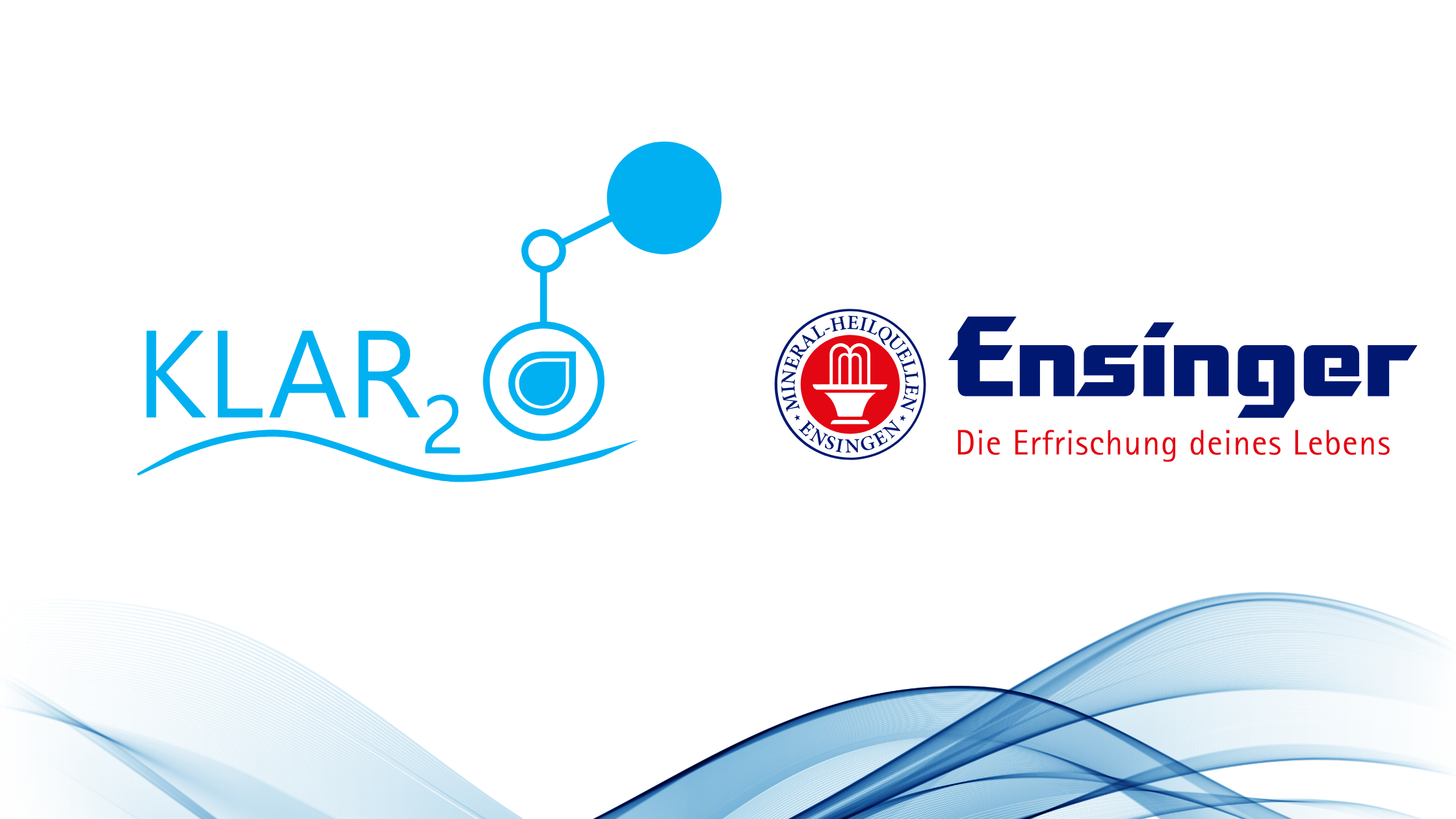 Klar2O and Ensinger logos representing their collaboration on industrial water filtration.